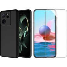 Tekno Grup Xiaomi Mi 13T Kılıf  Içi Kadife Yumuşak Lansman Kılıf-Siyah + Cam Ekran Koruyucu