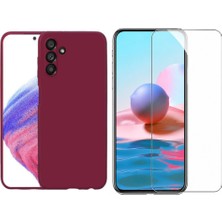 Tekno Grup Galaxy A04S Kılıf Içi Kadife Yumuşak Lansman Kılıf-Koyu Mor + Cam Ekran Koruyucu