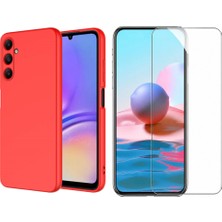 Tekno Grup Galaxy A35 Kılıf Içi Kadife Yumuşak Lansman Kılıf-Kırmızı + Cam Ekran Koruyucu