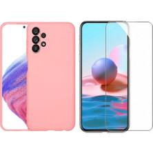 Tekno Grup Galaxy A53 5g Kılıf Içi Kadife Yumuşak Lansman Kılıf-Açık Pembe + Cam Ekran Koruyucu