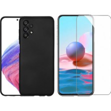Tekno Grup Galaxy A13 4g Kılıf Içi Kadife Yumuşak Lansman Kılıf-Siyah + Cam Ekran Koruyucu