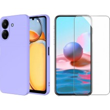 Tekno Grup Xiaomi Poco C65 Kılıf  Içi Kadife Yumuşak Lansman Kılıf-Lila + Cam Ekran Koruyucu