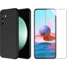 Tekno Grup Galaxy S23 Fe Kılıf Içi Kadife Yumuşak Lansman Kılıf-Siyah + Cam Ekran Koruyucu