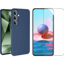 Tekno Grup Galaxy S24 Fe Kılıf Içi Kadife Yumuşak Lansman Kılıf-Lacivert + Cam Ekran Koruyucu