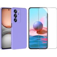 Tekno Grup Realme C75 Kılıf  Içi Kadife Yumuşak Lansman Kılıf-Lila + Cam Ekran Koruyucu