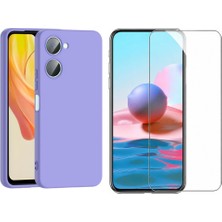 Tekno Grup Vivo Y18 Kılıf Içi Kadife Yumuşak Lansman Kılıf-Lila + Cam Ekran Koruyucu