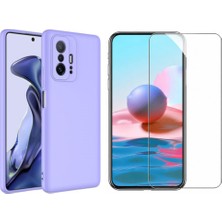 Tekno Grup Xiaomi Mi 11T 5g Kılıf  Içi Kadife Yumuşak Lansman Kılıf-Lila + Cam Ekran Koruyucu