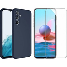 Tekno Grup Galaxy A34 Kılıf Içi Kadife Yumuşak Lansman Kılıf-Lacivert + Cam Ekran Koruyucu