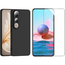 Tekno Grup Vivo V50 Lite 4g Kılıf Içi Kadife Yumuşak Lansman Kılıf-Siyah + Cam Ekran Koruyucu