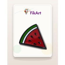 FikArt Filistin Karpuzu Üçgen Broş