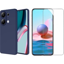 Tekno Grup Xiaomi Poco M6 Pro 4g Kılıf  Içi Kadife Yumuşak Lansman Kılıf-Lacivert + Cam Ekran Koruyucu