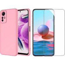 Tekno Grup Xiaomi Redmi Note 12S Kılıf  Içi Kadife Yumuşak Lansman Kılıf-Pembe + Cam Ekran Koruyucu