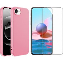 Tekno Grup Iphone 17E Kılıf Içi Kadife Yumuşak Lansman Kılıf-Pembe + Cam Ekran Koruyucu