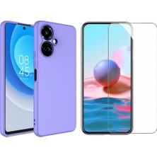 Tekno Grup Tecno Camon 19 Pro Kılıf Içi Kadife Yumuşak Lansman Kılıf-Lila + Cam Ekran Koruyucu