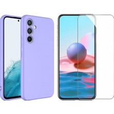 Tekno Grup Galaxy A14 Kılıf Içi Kadife Yumuşak Lansman Kılıf-Lila + Cam Ekran Koruyucu