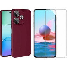 Tekno Grup Xiaomi Redmi 13 4g Kılıf  Içi Kadife Yumuşak Lansman Kılıf-Koyu Mor + Cam Ekran Koruyucu