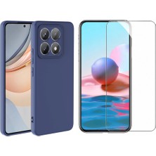 Tekno Grup Xiaomi 14T Pro Kılıf  Içi Kadife Yumuşak Lansman Kılıf-Lacivert + Cam Ekran Koruyucu