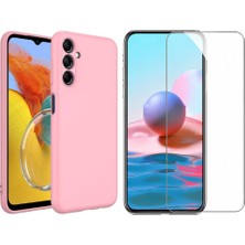 Tekno Grup Galaxy M14 Kılıf Içi Kadife Yumuşak Lansman Kılıf-Pembe + Cam Ekran Koruyucu