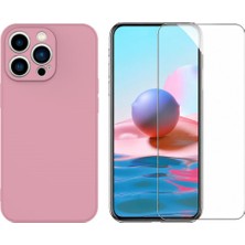 Tekno Grup Iphone 13 Pro Kılıf Içi Kadife Yumuşak Lansman Kılıf-Pembe + Cam Ekran Koruyucu