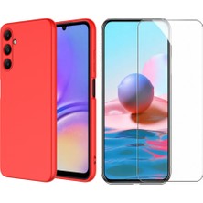 Tekno Grup Galaxy A16 Kılıf Içi Kadife Yumuşak Lansman Kılıf-Kırmızı + Cam Ekran Koruyucu