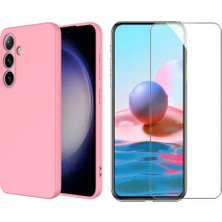 Tekno Grup Galaxy A26 Kılıf Içi Kadife Yumuşak Lansman Kılıf-Pembe + Cam Ekran Koruyucu