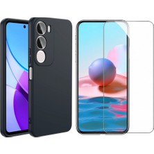 Tekno Grup Vivo Y19S Kılıf Içi Kadife Yumuşak Lansman Kılıf-Siyah + Cam Ekran Koruyucu