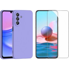 Tekno Grup Galaxy A17 Kılıf Içi Kadife Yumuşak Lansman Kılıf-Lila + Cam Ekran Koruyucu