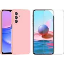 Tekno Grup Galaxy  A17 Kılıf Içi Kadife Yumuşak Lansman Kılıf-Pembe + Cam Ekran Koruyucu