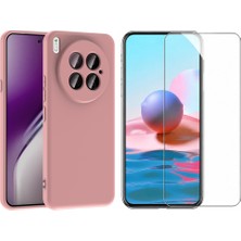 Tekno Grup Tecno Camon 40 Premier 5g Kılıf Içi Kadife Yumuşak Lansman Kılıf-Pembe + Cam Ekran Koruyucu