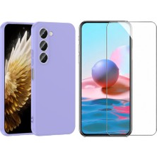 Tekno Grup Tecno Spark 40 Pro Kılıf Içi Kadife Yumuşak Lansman Kılıf-Lila + Cam Ekran Koruyucu