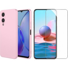 Tekno Grup Vivo Y17S Kılıf Içi Kadife Yumuşak Lansman Kılıf-Pembe + Cam Ekran Koruyucu