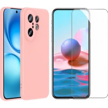 Tekno Grup Vivo X200 Fe 5g Kılıf Içi Kadife Yumuşak Lansman Kılıf-Açık Pembe + Cam Ekran Koruyucu