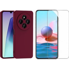 Tekno Grup Xiaomi Redmi 14C 4g Kılıf  Içi Kadife Yumuşak Lansman Kılıf-Koyu Mor + Cam Ekran Koruyucu