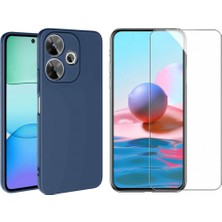 Tekno Grup Xiaomi Redmi 13 4g Kılıf  Içi Kadife Yumuşak Lansman Kılıf-Lacivert + Cam Ekran Koruyucu