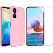 Tekno Grup Vivo Y16 Kılıf Içi Kadife Yumuşak Lansman Kılıf-Pembe + Cam Ekran Koruyucu