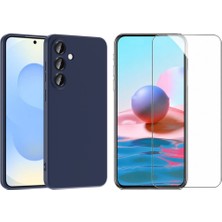 Tekno Grup Galaxy S25 Fe Kılıf Içi Kadife Yumuşak Lansman Kılıf-Lacivert + Cam Ekran Koruyucu