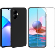 Tekno Grup Tecno Spark Go 2 Kılıf Içi Kadife Yumuşak Lansman Kılıf-Siyah + Cam Ekran Koruyucu