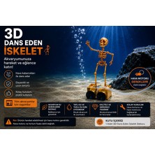 3D Dans Eden Iskelet Akvaryum Dekoru (Gold Renk)