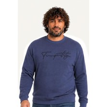 Starbattal Erkek Büyük Beden Sıfır Yaka Sweat Twenty 24200 Indıgo