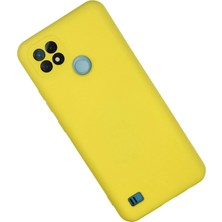 Jenerik Realme C21 Kılıf Nano Içi Kadife Silikon - Sarı