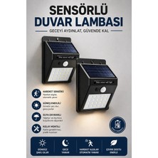 Semel Solar Sensörlü Duvar Lambası Bahçe Lamba 20 LED Işık
