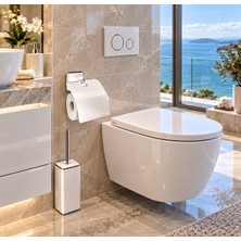 ACAR SU ARMATÜRLERİ Platin White Kapaklı Wc Kağıtlığı Acar KS8000