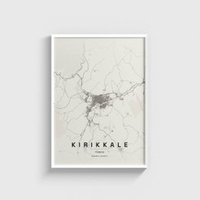 Domirus Kırıkkale Şehir Haritası Tablo Çerçeveli Poster Duvar Dekorasyonu