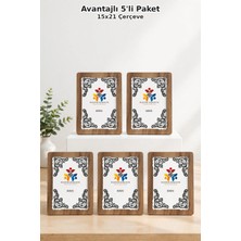 Hanem Avantajlı 5'li Paket 15X21 Fotoğraf Çerçevesi Seti - Dekoratif Masaüstü Ahşap Anı Çerçevesi