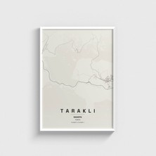 Domirus Sakarya Taraklı Ilçe Haritası Tablo Çerçeveli Poster Duvar Dekorasyonu