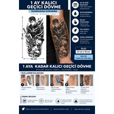 1 Ay Kalıcı 24 Saat Sonra Kararan 15X21 cm Yarım Kol Anime Dövmesi  Model Geçici Dövme Tattoo