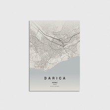 Domirus Kocaeli Darıca Ilçe Haritası Poster Çerçevesiz Duvar Dekorasyonu
