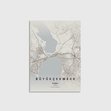 Domirus Istanbul Büyükçekmece Ilçe Haritası Poster Çerçevesiz Duvar Dekorasyonu