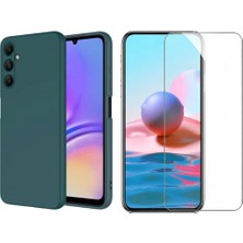 Tekno Grup Galaxy A55 Kılıf Içi Kadife Yumuşak Lansman Kılıf-Koyu Yeşil + Cam Ekran Koruyucu