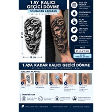 1 Ay Kalıcı 24 Saat Sonra Kararan 15X21 cm Yarım Kol Medusa Dövmesi  Model Geçici Dövme Tattoo